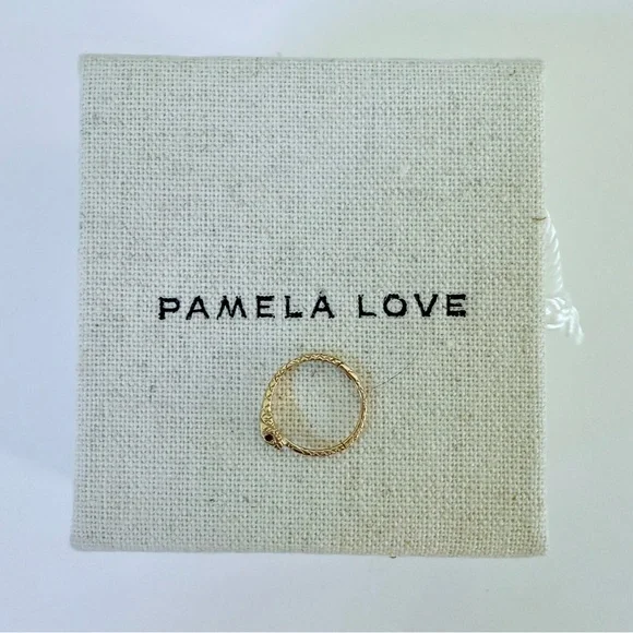 Pamela Love 14k Gold Diamond Ruby Snake Clicker Earring 11mm - Picture 2 of 4